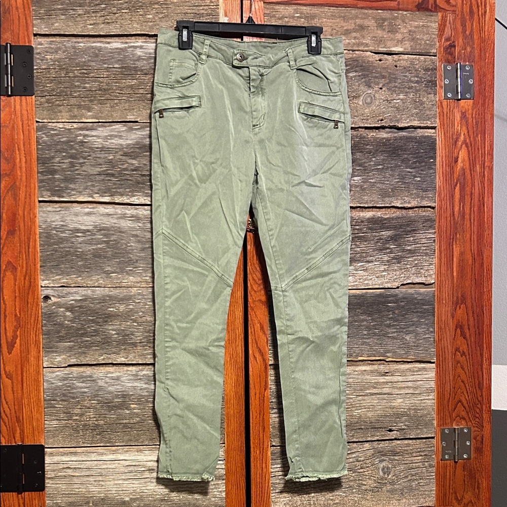 Young Fabulous & Broke Green Skinny Pants Women’s Size M Zipper Pockets